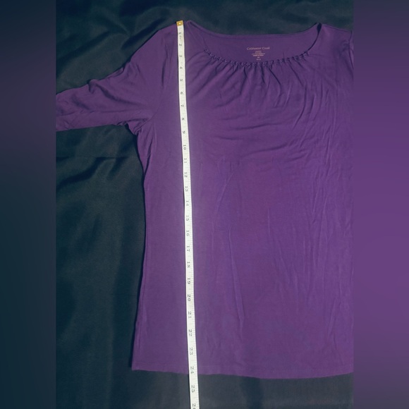 Coldwater Creek women’s purple 3/4 top small beads at neckline. Size medium EUC - Picture 2 of 16